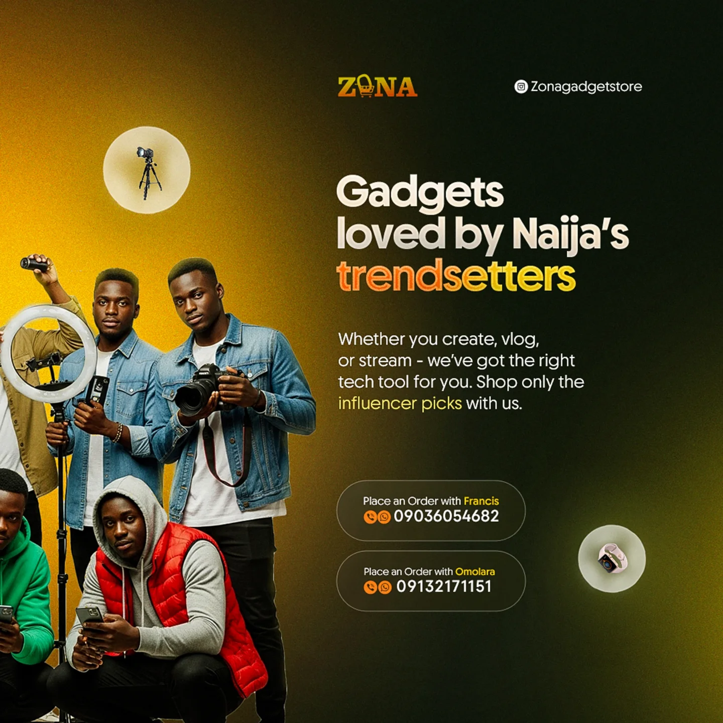 Premium social media campaign designed to reposition a growing gadget retailer through bold visuals, stronger brand consistency, and product-focused storytelling
